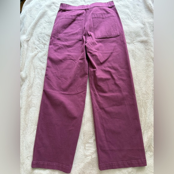 NWT Madewell The Emmett Wide-Leg Pant Garment Dyed Edition Iris Bloom Size 29 - Picture 9 of 12